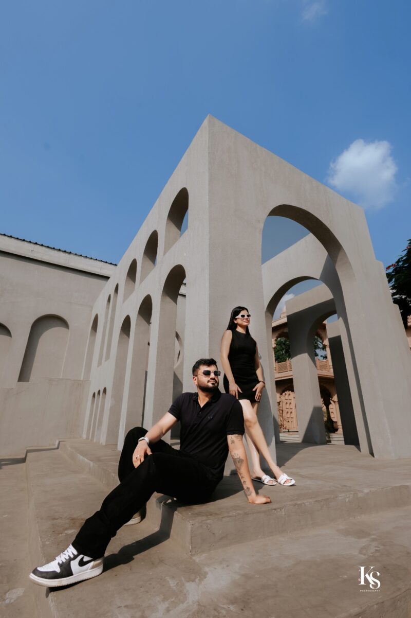 Editorial pre wedding photography at The Picture Villa Gurugram showcasing timeless couple portraits.